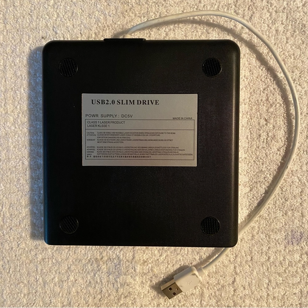 USB 2.0 Slim Drive Portable Ultra Slim External Slot-In CD/DVD ROM Reader/Writer - Picture 2 of 2
